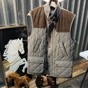 Men's Quilted Gray and Brown Vest